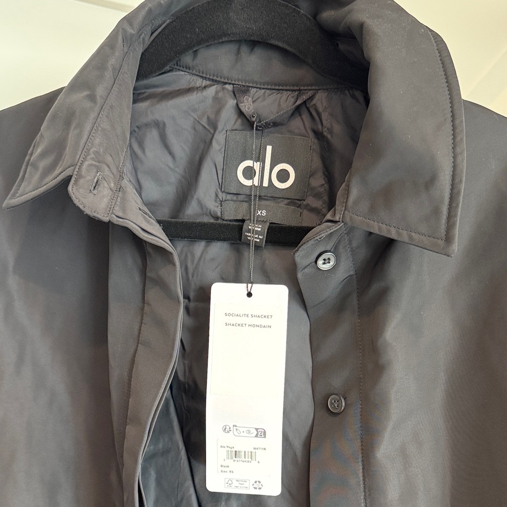 ALO Socialite Shacket in Black Lightweight Jacket NWT XS - Picture 10 of 16